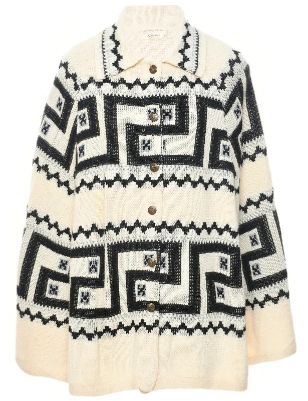 Closeout chic outerwearGeometric Print Cape - XS