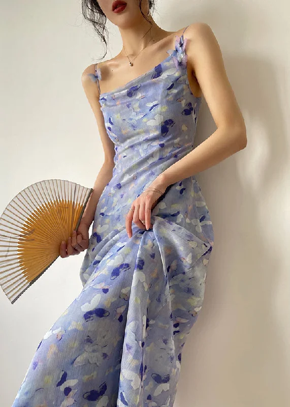 Steals and Deals floral dressfloral dressBeautiful Blue Floral Print Slim Fit Chiffon Holiday Spaghetti Strap Dress Summer Steals and Deals floral dressfloral dressBeautiful Blue Floral Print Slim Fit Chiffon Holiday Spaghetti Strap Dress Summer