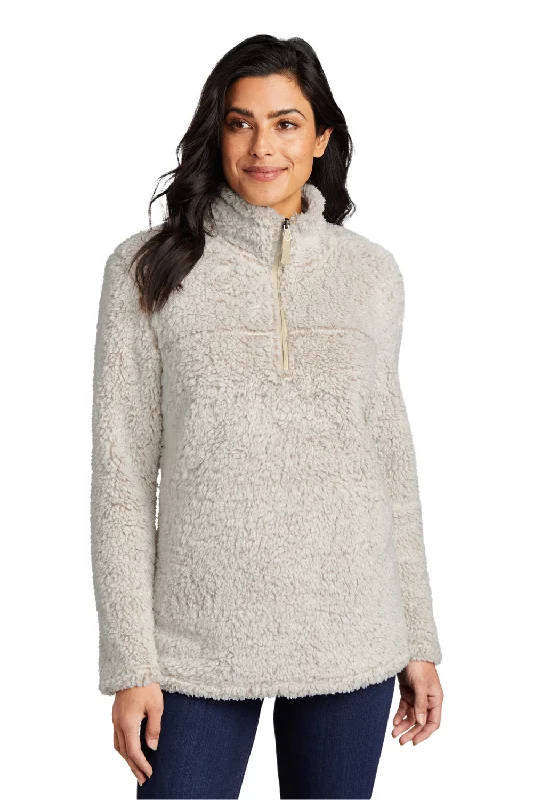 While Supplies Last chic outerwearPort Authority Womens Cozy Sherpa Fleece 1/4 Zip Jacket - Heather Oatmeal While Supplies Last chic outerwearPort Authority Womens Cozy Sherpa Fleece 1/4 Zip Jacket - Heather Oatmeal