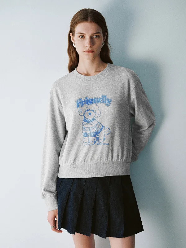 Early Access Printed Crew Neck Straight Sweatshirt