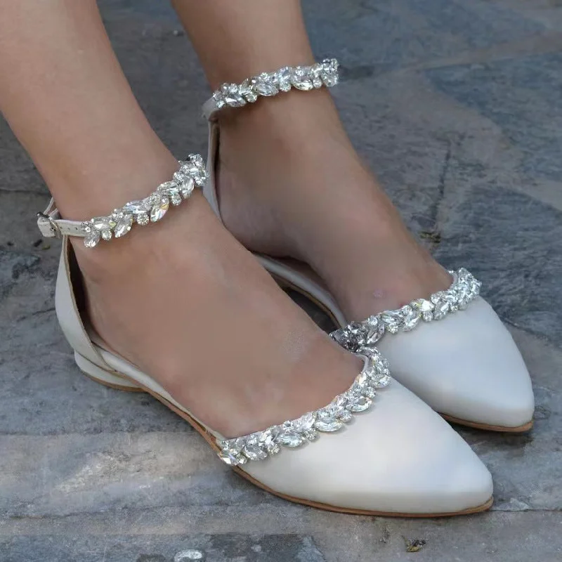 New Markdowns sleek midi dresssleek midi dressRhinestone Ankle Strap Pointy Flat Shoes 728300420906