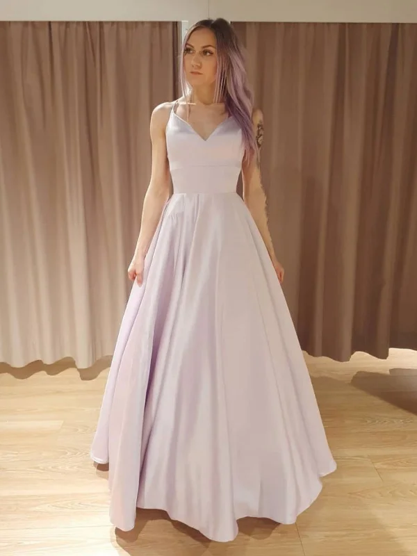 Deal Dash draped dressdraped dressA Line V Neck Backless Pink Long Prom Dresses, V Neck Pink Formal Dresses, Pink Evening Dresses SP2841