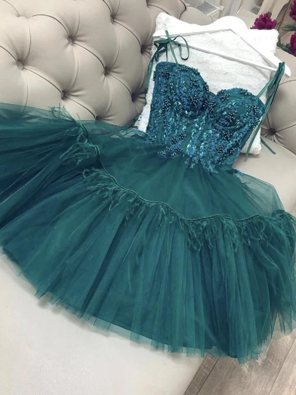 Deal Dash tiered dresstiered dressGorgeous Beaded Short Green Lace Prom Dresses, Green Lace Homecoming Formal Graduation Dresses, Green Cocktail Dresses