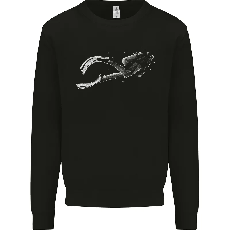 Don't Wait gym ready hoodieA Lone Scuba Diver Diving Mens Sweatshirt Jumper