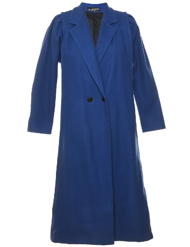 Don't Wait warm jacketBlue Classic Wool Coat - L