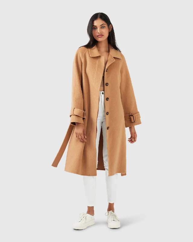 Savings Bonanza stylish peacoatShore To Shore Belted Wool Coat - Camel