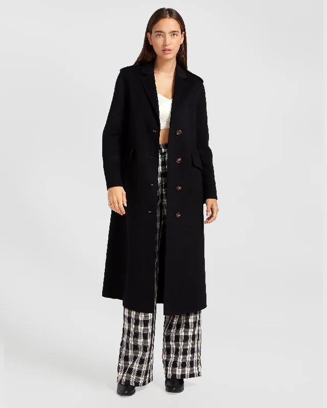 Seasonal Clearance functional coatTainted Love Longline Coat - Black