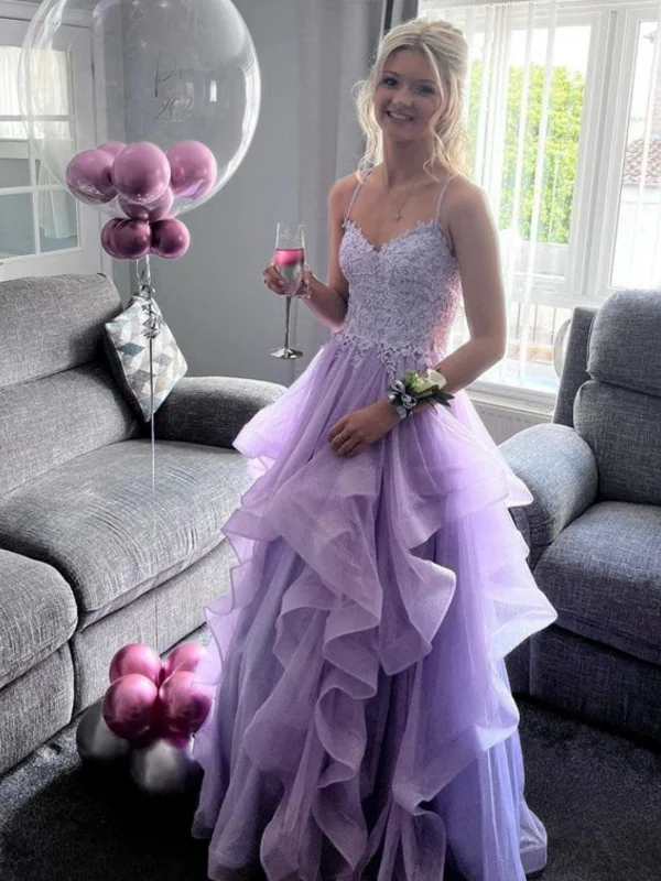 Amazing Deals sophisticated dresssophisticated dressOpen Back V Neck Fluffy Lilac Lace Long Prom Dresses, Lilac Tulle Formal Dresses with Appliques, Lilac Evening Dresses SP2933 Amazing Deals sophisticated dresssophisticated dressOpen Back V Neck Fluffy Lilac Lace Long Prom Dresses, Lilac Tulle Formal Dresses with Appliques, Lilac Evening Dresses SP2933