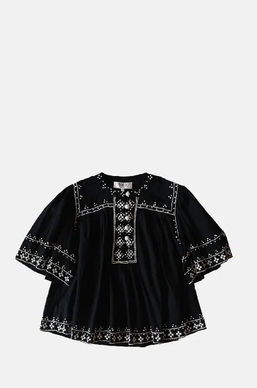 Hurry In performance hoodie for gymMille Embroidery S/Slv Top Black