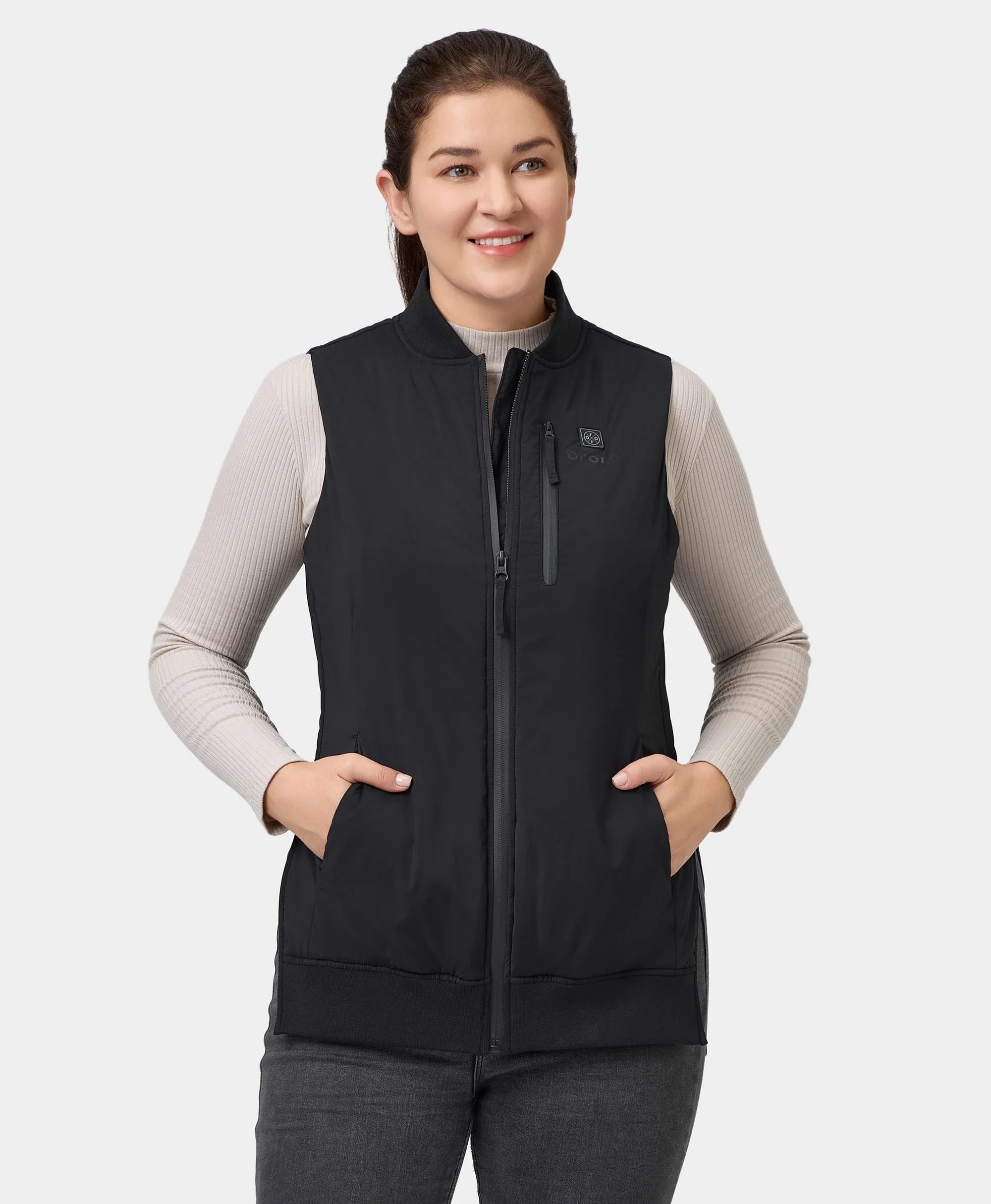 Best Bargains cozy hooded jacketBlair Women's Heated Long Bomber Vest