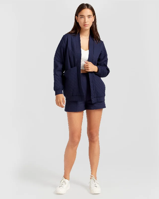 Best Bargains raincoatOver It Quilted Bomber - Navy