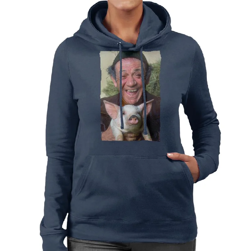 Unbeatable Prices high-quality hoodieTV Times Sid James Holding A Pig Women's Hooded Sweatshirt