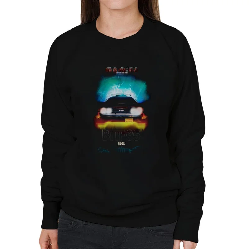 retro sports hoodieBack to the Future Delorean Headlights Design Women's Sweatshirt