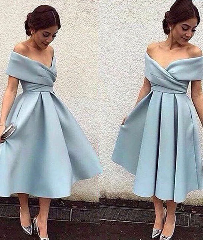 Deal of the Week casual knit dresscasual knit dressCute Off Shoulder Short Blue Prom Dresses, Off Shoulder Homecoming Dresses, Graduation Dresses