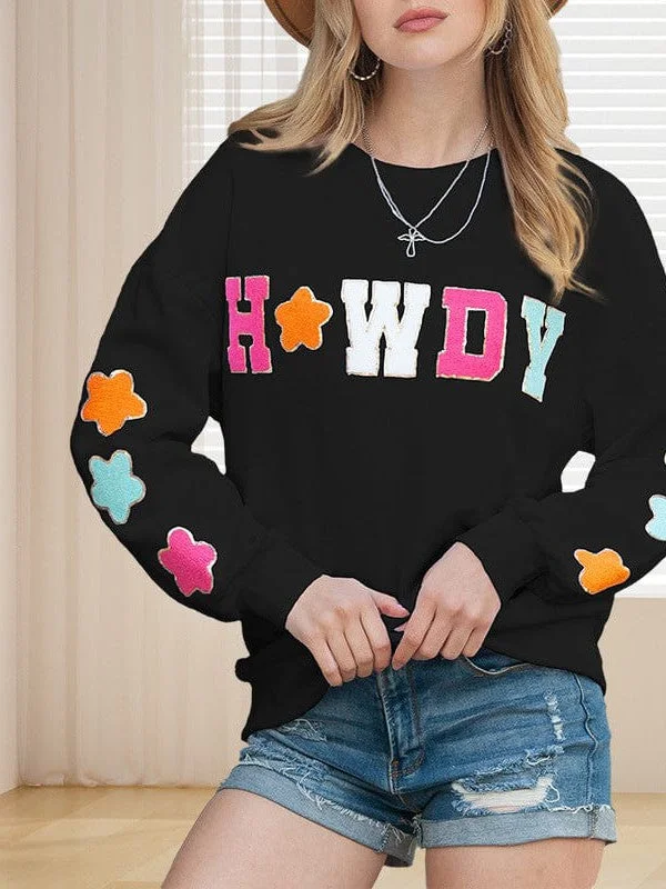 Instant Discount Trendy Women'S Loose Round Neck Sweatshirt With Letter Print