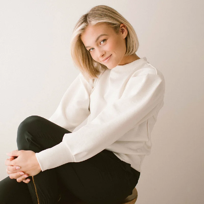 Price Drop Puff Sleeve, Neo Crop, Cream