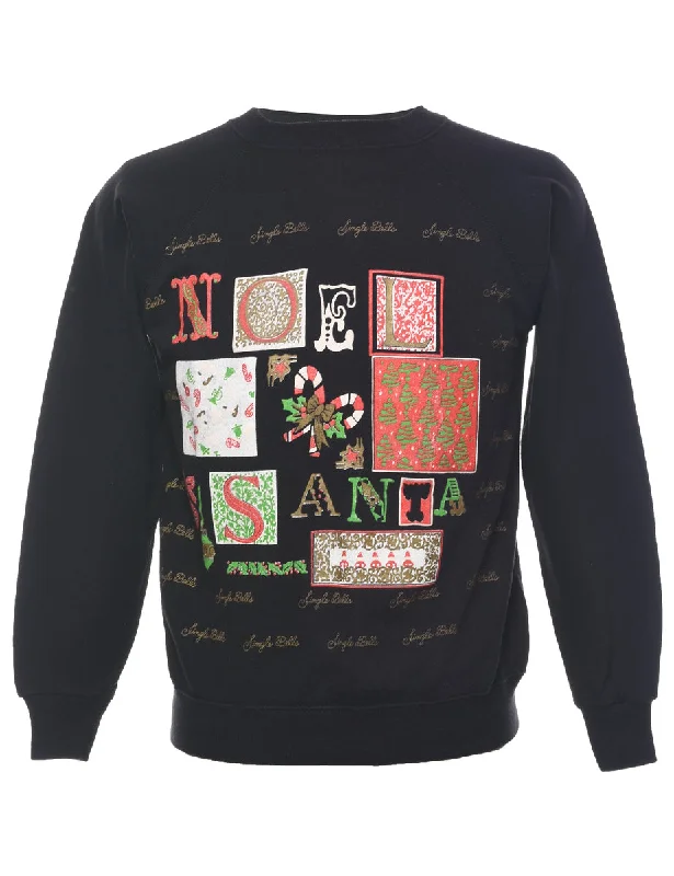 Deal Mania zip-up jacketFestive Print Christmas Sweatshirt - M