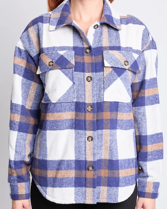 Members Only 2025 YMI Plaid Flannel Shacket W/Sherpa Lining - J1227ssh
