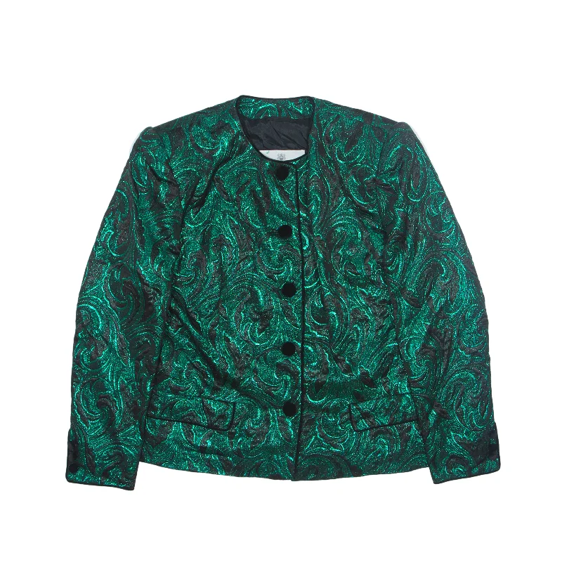 high-fashion coatAQUASCUTUM Blazer Jacket Green 90s Paisley Womens M