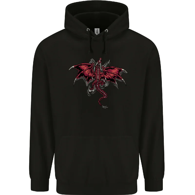 New Arrival soft hoodieA Climbing Dragon Fantasy Mens 80% Cotton Hoodie