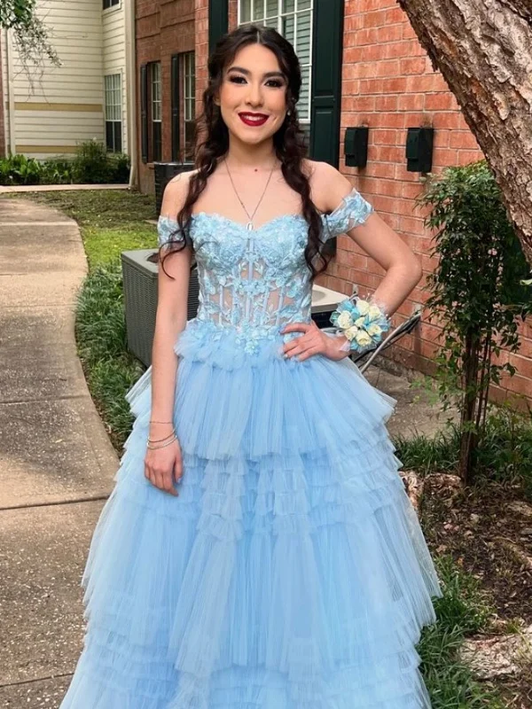 The Best Prices elegant evening dresselegant evening dressOff Shoulder Layered Light Blue Lace Long Prom Dresses, Light Blue Lace Formal Evening Dresses SP3049 The Best Prices elegant evening dresselegant evening dressOff Shoulder Layered Light Blue Lace Long Prom Dresses, Light Blue Lace Formal Evening Dresses SP3049