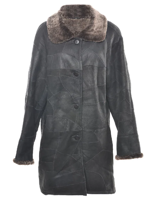 Hurry In stylish lightweight coatSingle Breasted Shearling Lining Coat - L