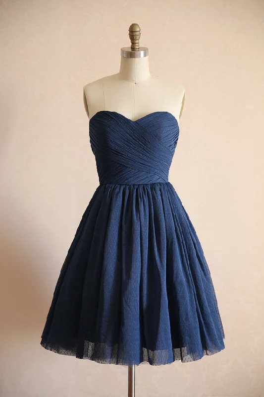 Holiday Sale t-shirt dresst-shirt dressShort Davy Navy Tulle Homecoming Dress