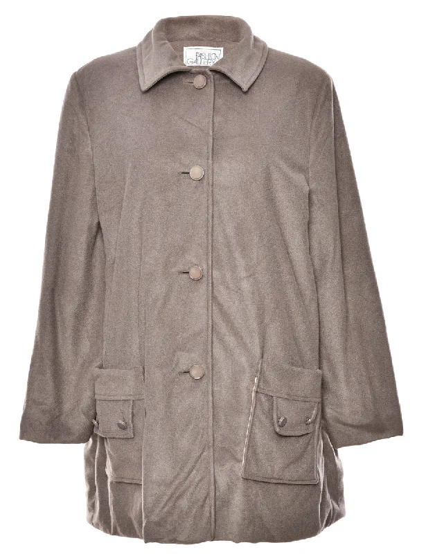 Special Offer stylish peacoatLight Brown Wool Coat - L