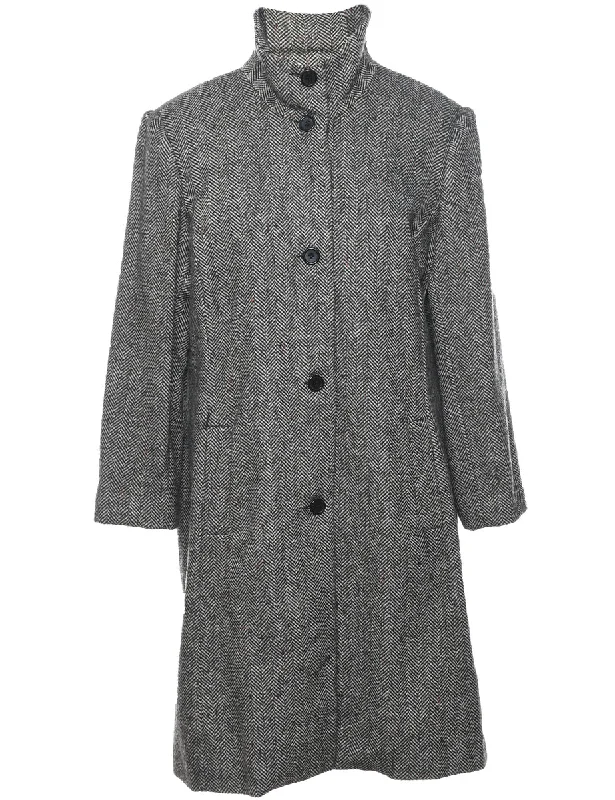 Big Discounts stylish coatMiller Herringbone Tweed Wool Coat - L