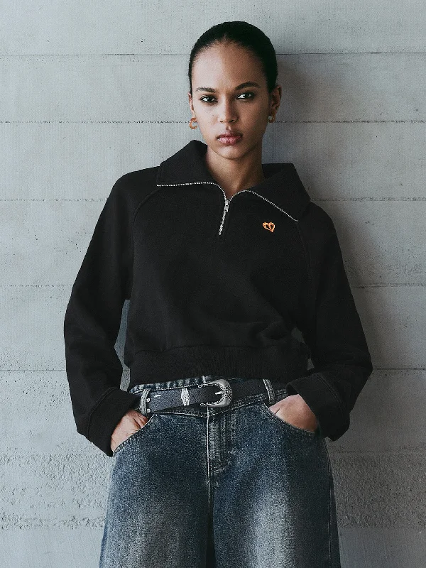 Inventory Reduction Zip Up Front Loose Sweatshirts