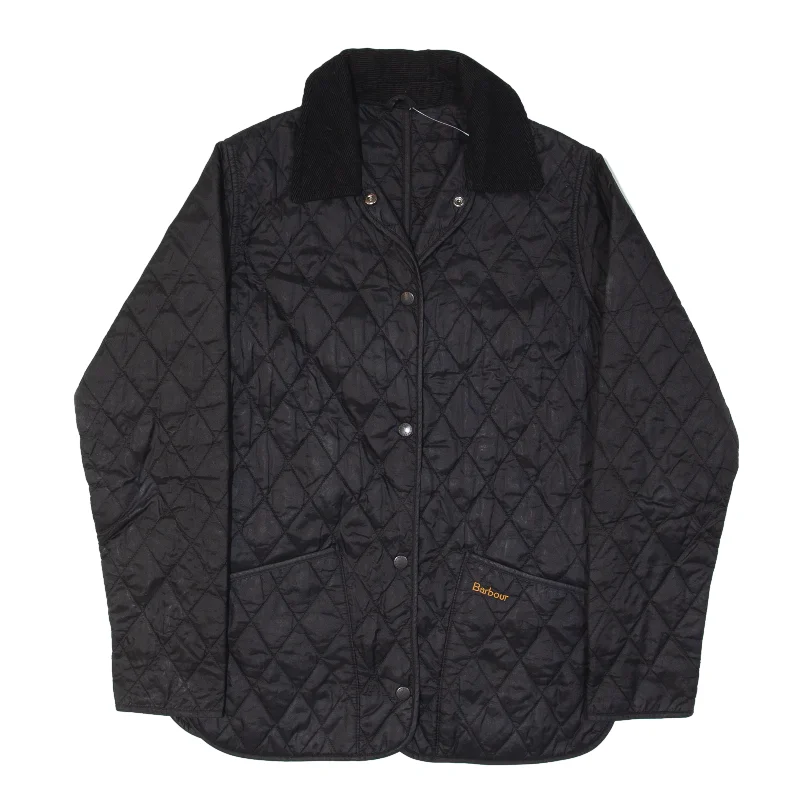 Warehouse Sale oversized coatBARBOUR Shaped Liddesdale Quilted Jacket Black Womens UK 8