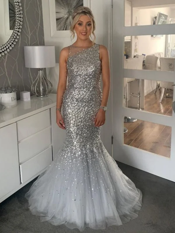 Act Fast chic wrap dresschic wrap dressMermaid Silver Gray Sequins Long Prom Dresses, Silver Gray Formal Evening Dresses, Mermaid Ball Gown SP2616