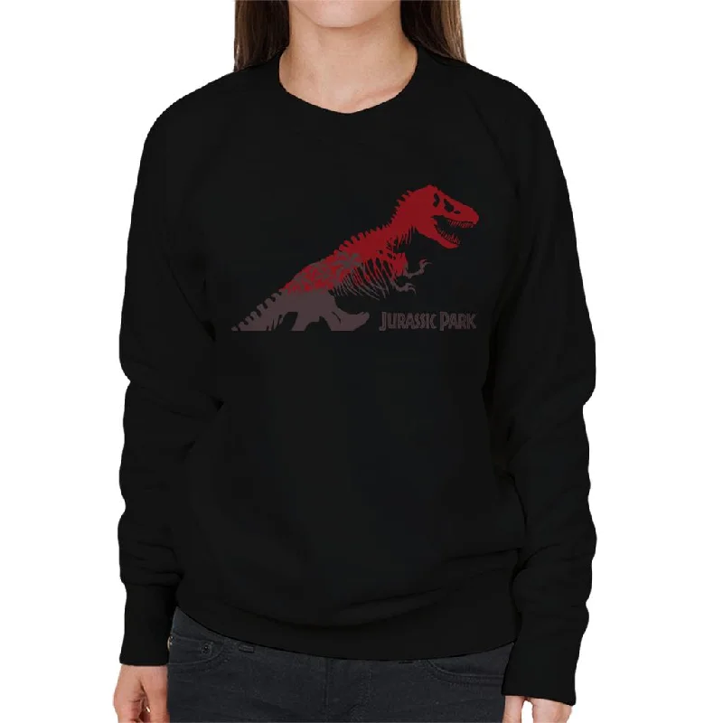 Final Sale comfortable athletic sweatshirtJurassic Park T Rex Red Skeleton Silhouette Women's Sweatshirt Final Sale comfortable athletic sweatshirtJurassic Park T Rex Red Skeleton Silhouette Women's Sweatshirt