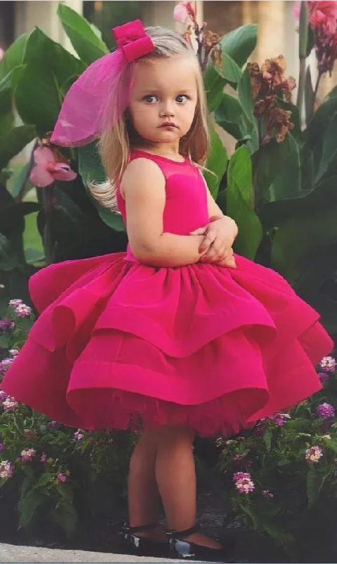 winter dressBall Gown Fuchsia Girls Birthday Party Dress