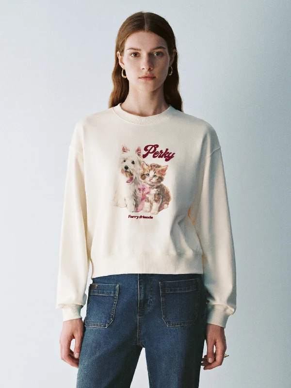 Deep Discounts Crew Neck Loose Sweatshirts