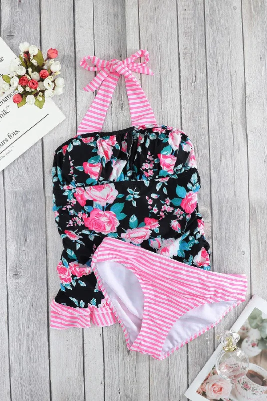 Friends and Family Sale Mixed Print Tie-Back Two-Piece Swimsuit
