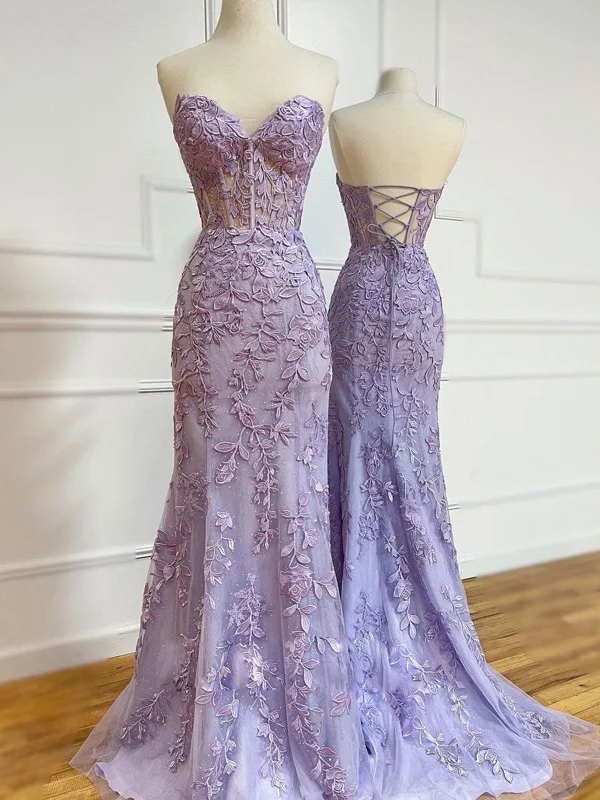 Fantastic Offers casual shift dresscasual shift dressSweetheart Neck Mermaid Purple Lace Long Prom Dresses, Purple Lace Formal Dresses, Mermaid Purple Evening Dresses SP2191