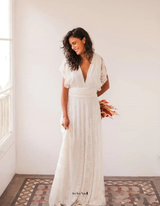 New Markdowns mini dressmini dressInformal Outdoor Boho Lace Wedding Dress