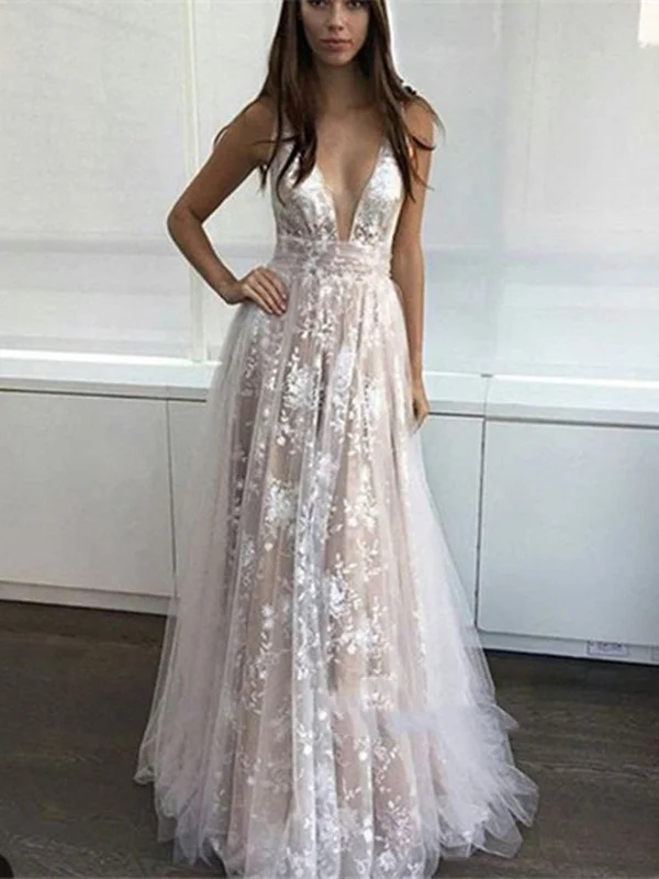 Extra Savings casual evening dresscasual evening dressCustom Made V-Neck Lace Long Prom Dresses, Wedding Dresses, Lace Evening Dresses