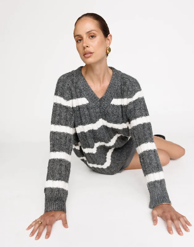 Online Specials Baely Knit Jumper (Slate Stripe)