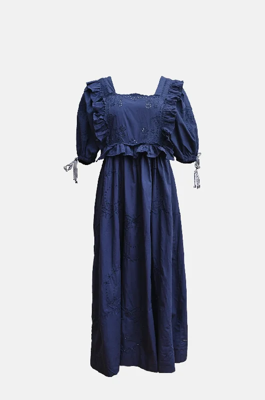 Bargain Bin stylish training hoodieRhea Dress Navy Broderie