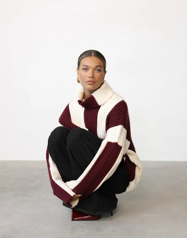 Special Savings Amberly Jumper (Cherry/Latte Stripe)