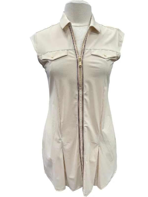 Extra Discounts stylish party dressstylish party dressGreg Norman Pleated Quarter Zip Dress - Sand Dune - Medium