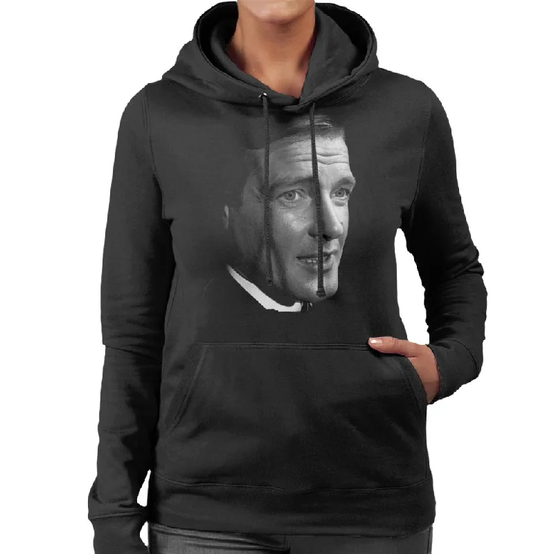 Crazy Savings oversized pullover hoodieTV Times Actor Roger Moore Women's Hooded Sweatshirt