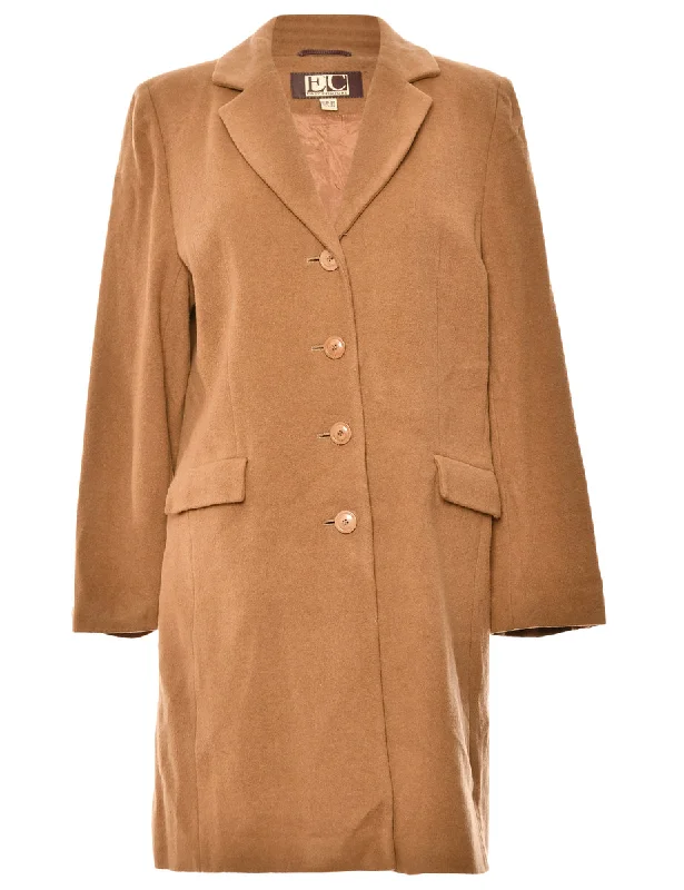 Limited Edition warm jacketSingle-Breasted Brown Classic Wool Coat - L