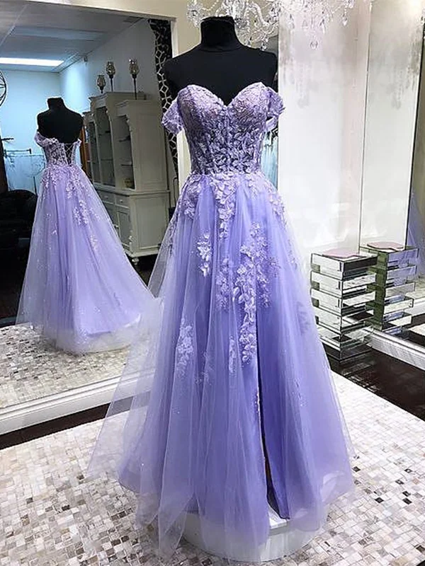 Epic Deals stylish dressstylish dressOff Shoulder Lavender Lace Long Prom Dresses, Lilac Lace Formal Dresses, Purple Evening Dresses SP2168