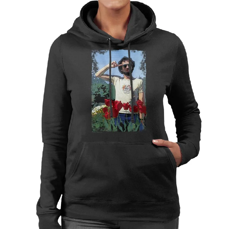 Crazy Deals cool graphic hoodieTV Times Comedian Kenny Everett Saluting In A Flowerbed Women's Hooded Sweatshirt