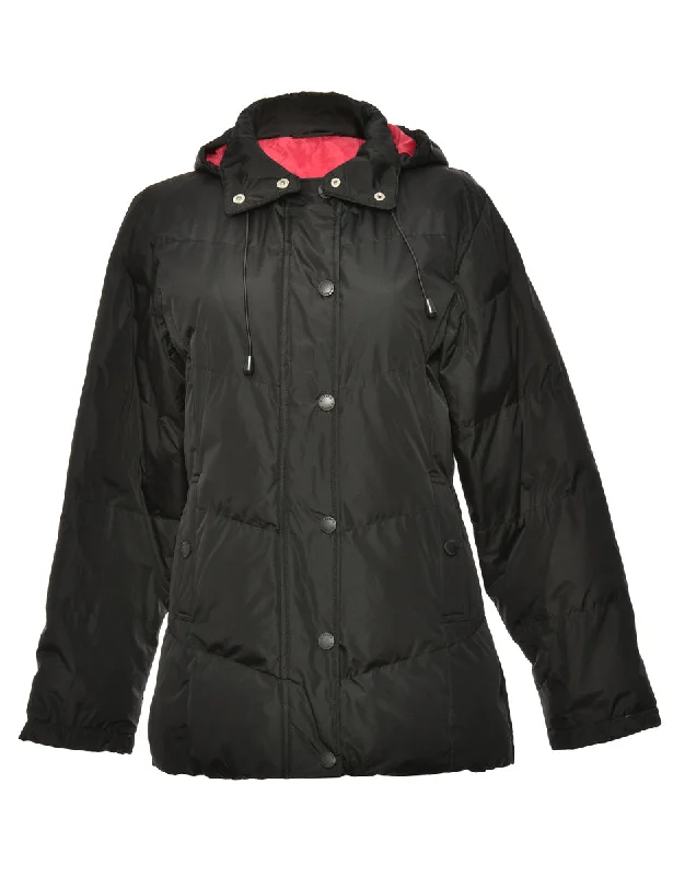Discount Deals trendy jacketZip-Front Black Classic Puffer Jacket - M