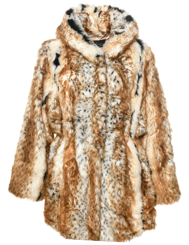 Season Finale Sale long-sleeve winter jacketMulti-colour Faux Fur Coat - L