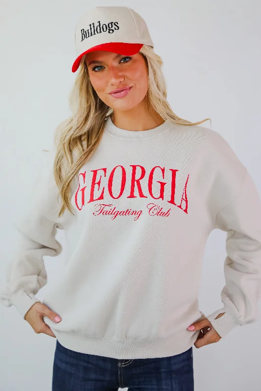 zip-up gym hoodieBeige Georgia Tailgating Club Sweatshirt